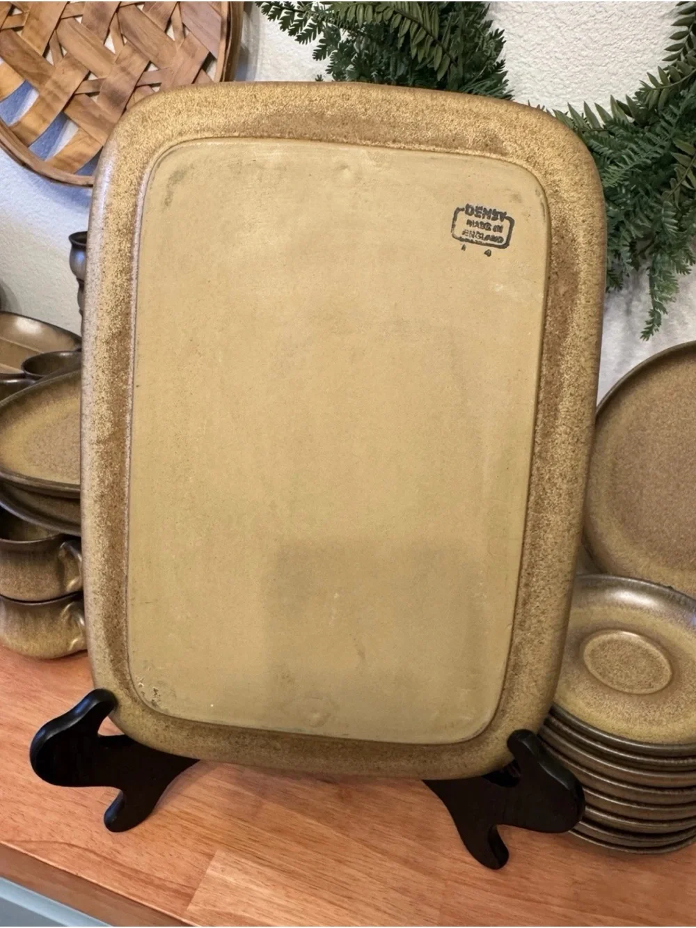 Vintage Denby Langley Romany Brown 14” Rectangular Serving Platter